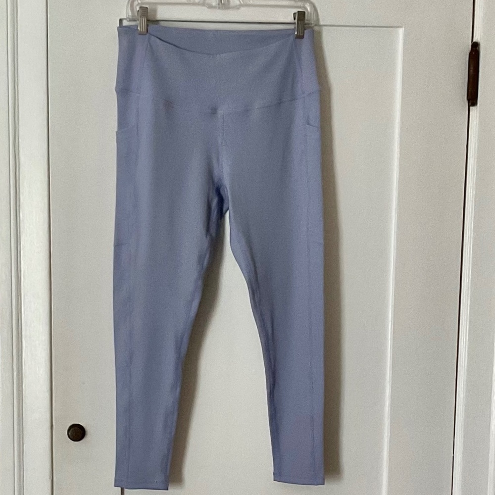 Z by Zella Lavender Lilac High Rise Ribbed Legging Ankle Length Large Pre-owned